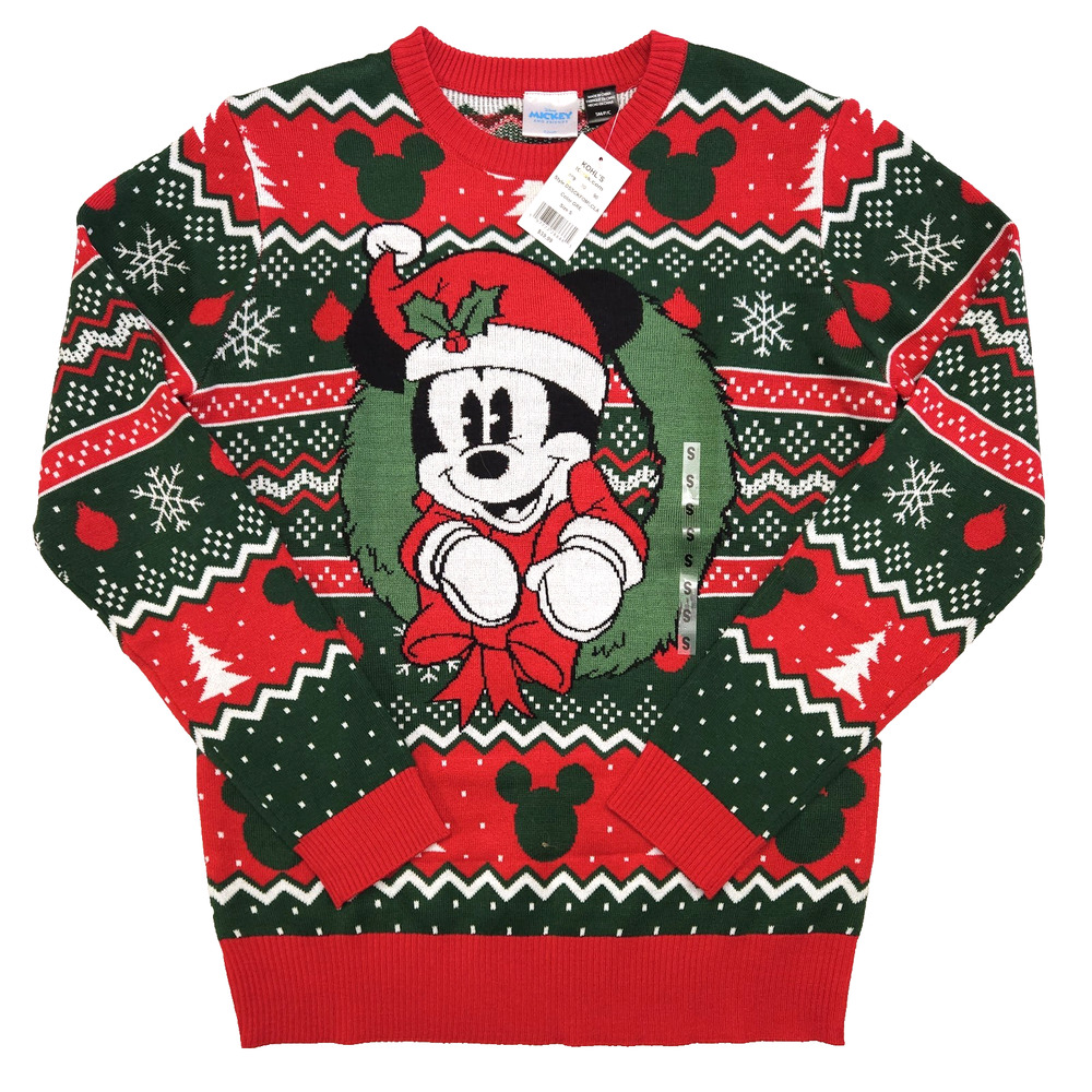 NEW Disney Mickey and Friends Ugly Christmas Sweater Size Small Fair Isle